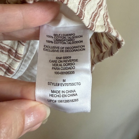 Every Women’s Striped Cotton Dolman Sleeve Boho Flowy Dress Striped Cream Medium - Picture 6 of 10